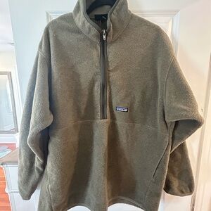 Olive Green Half-Zip Fleece Pullover